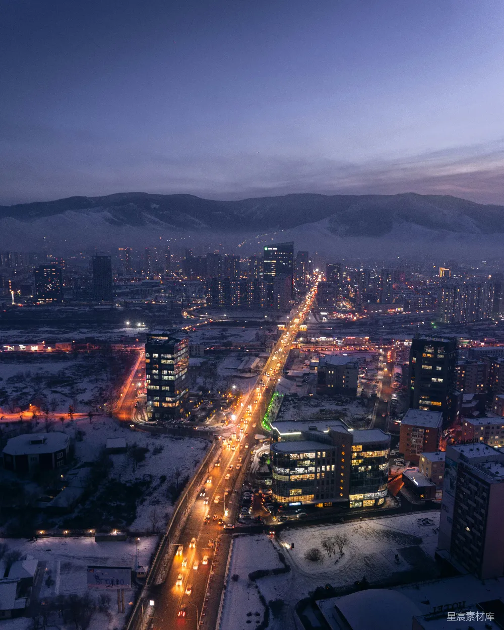 高清摄影 城市 夜景 冬季 建筑 交通 冬夜城市的灯火