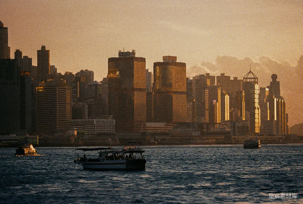 高清摄影 香港 天际线 夕阳 都市 旅游 夕阳下的香港天际线
