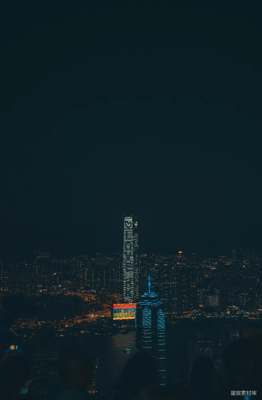 高清摄影 香港 夜景 高楼 城市 夜色 璀璨夜幕下的香港天际线
