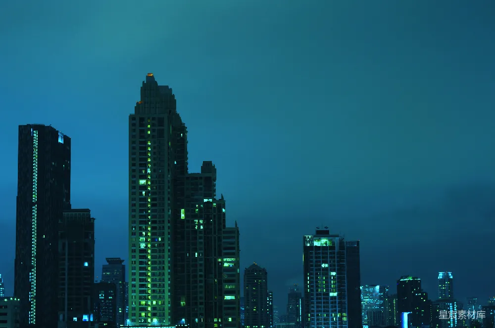 高清摄影 城市 夜景 建筑 高楼 都市 夜幕下的城市剪影