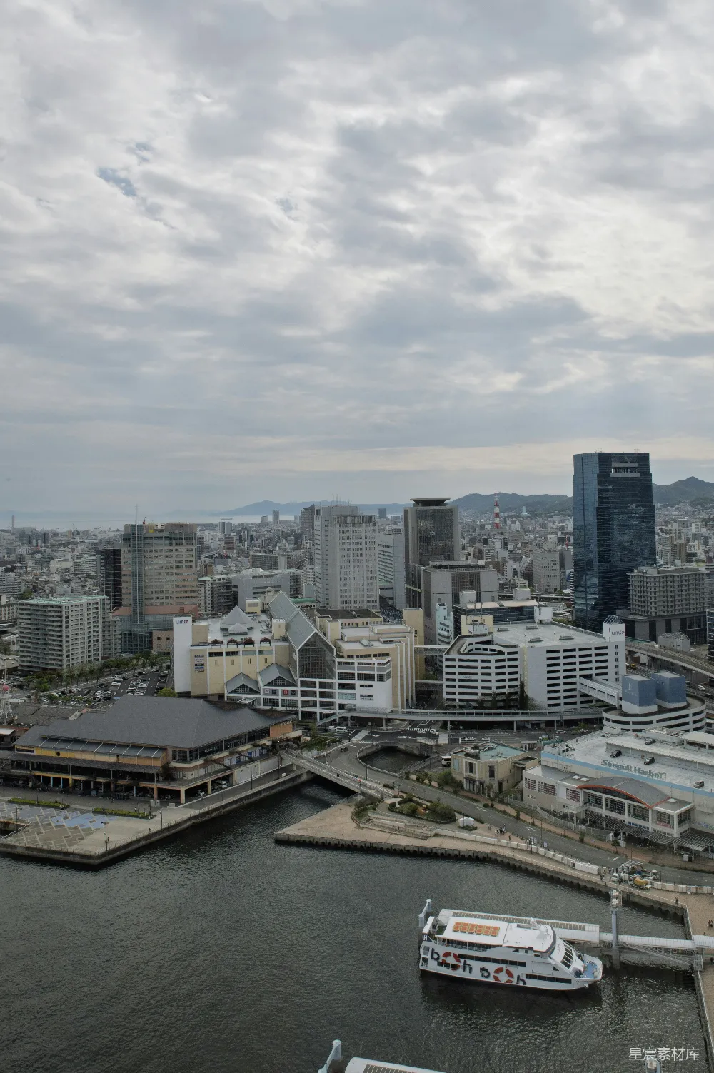 高清摄影 城市 建筑 港口 天空 都市 日本城市全景俯瞰