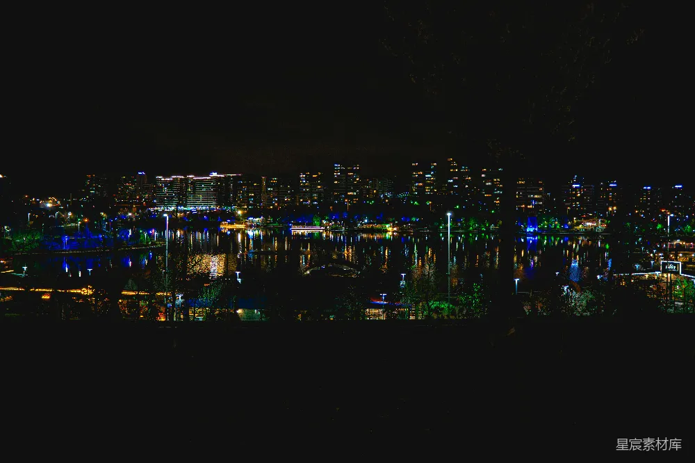 高清摄影 城市夜景 灯光倒影 都市夜色 夜幕下的城市风光