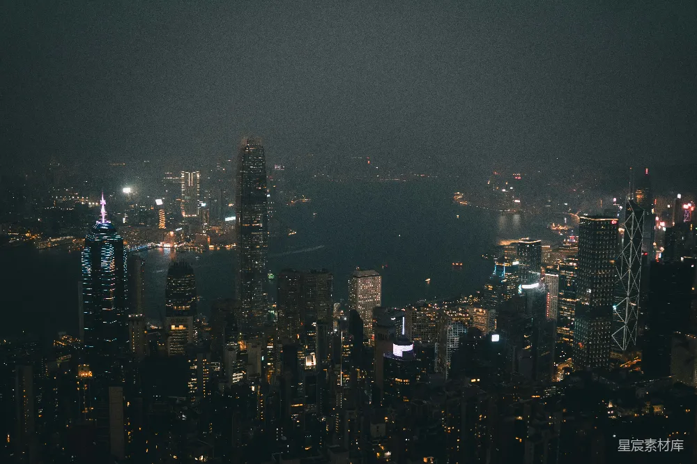 高清摄影 城市夜景 香港 高楼大厦 城市风光 都市夜景 夜幕下的维多利亚港