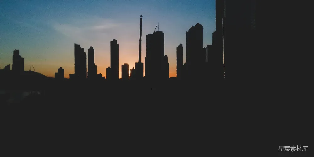 高清摄影 城市 日落 剪影 都市 城市景观 都市剪影：日落时的城市轮廓