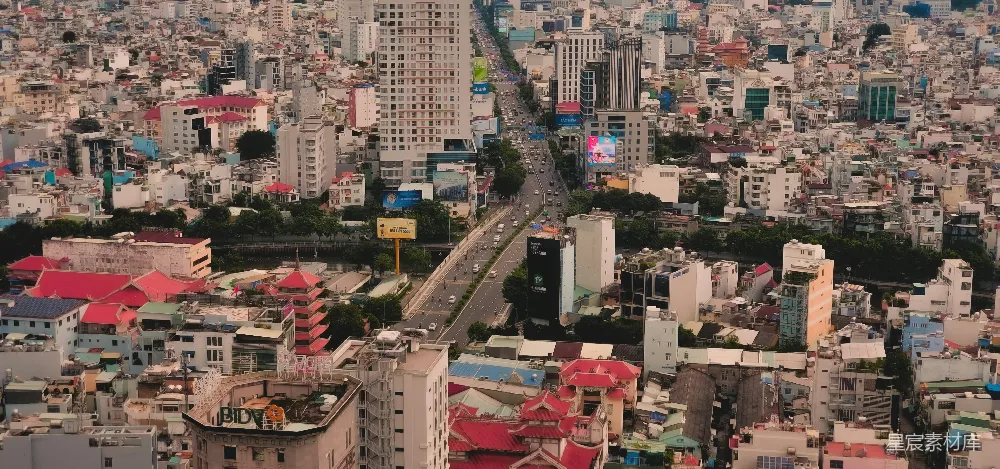 高清摄影 城市景观 城市建筑 空中视角 繁忙街道 都市生活 繁忙都市的空中俯瞰