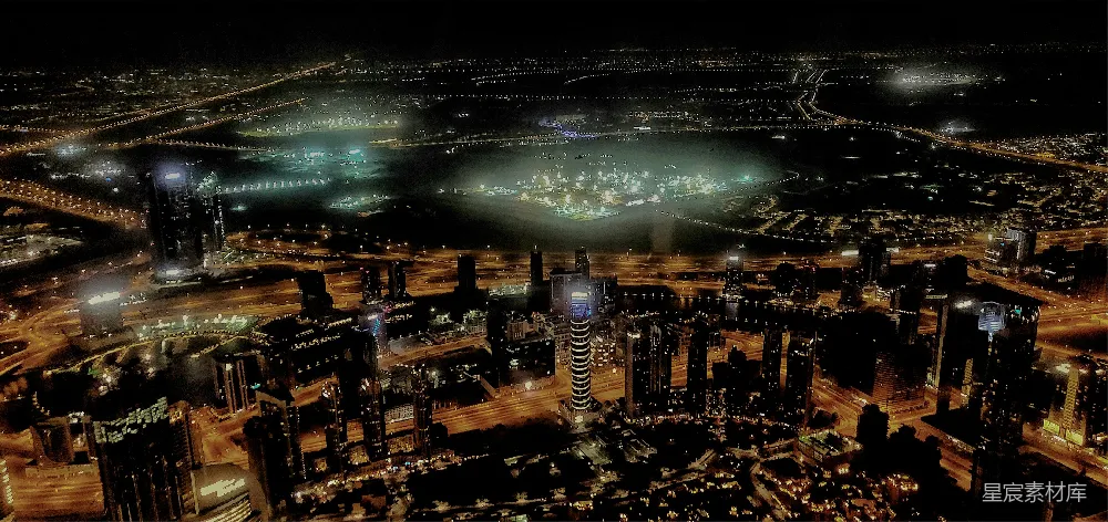高清摄影 夜景 城市 迪拜 全景 建筑 迪拜夜景全景