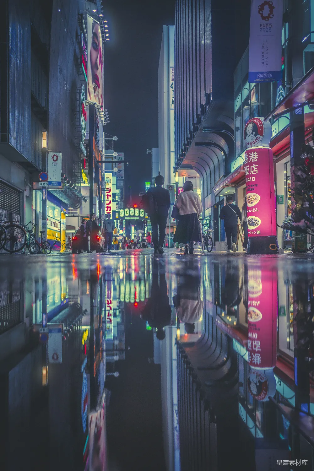 高清摄影 都市夜景 雨夜 霓虹灯 街景 反思 雨夜霓虹下的都市漫步