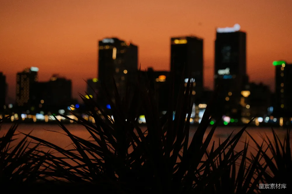 高清摄影 城市 夜景 剪影 自然 城市风光 城市的剪影与夜色