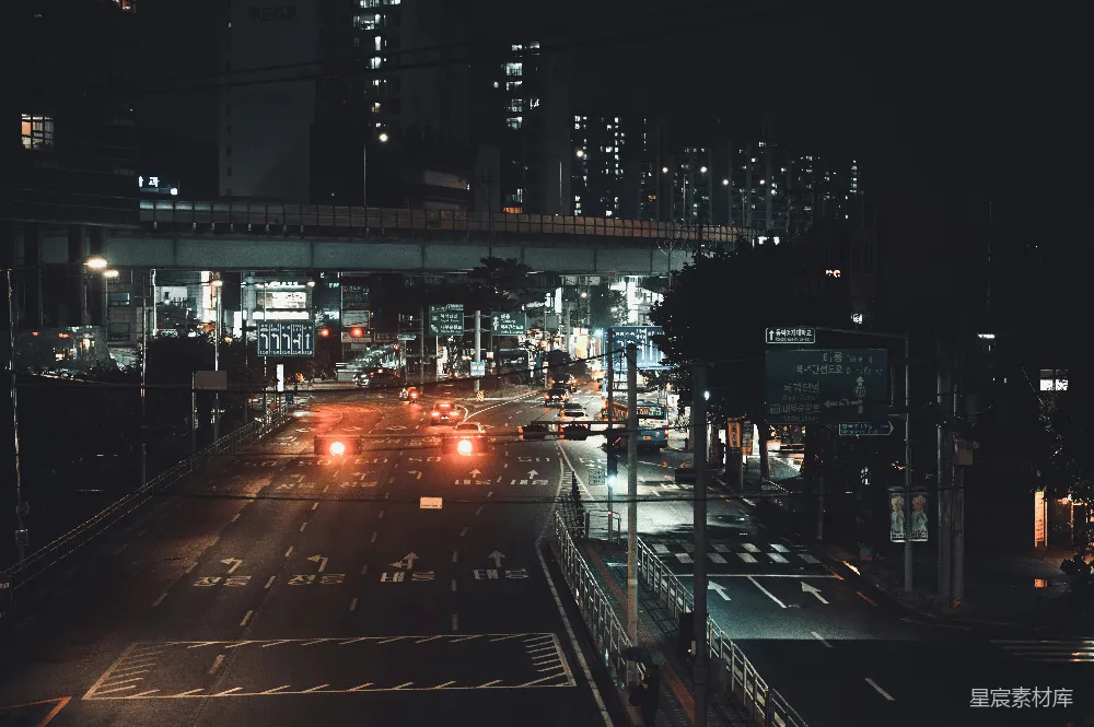 高清摄影 城市夜景 交通 都市 夜间 城市 夜幕下的城市街景