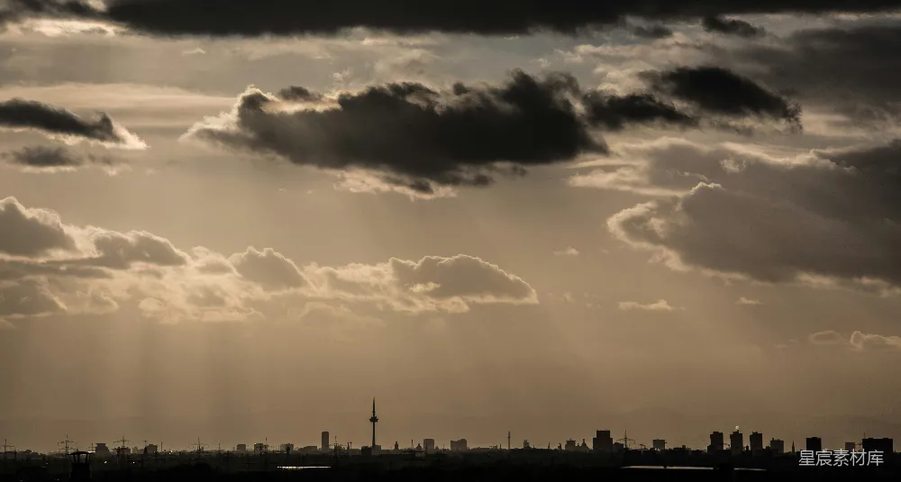 高清摄影 城市 夕阳 剪影 自然 风景 夕阳下的城市剪影