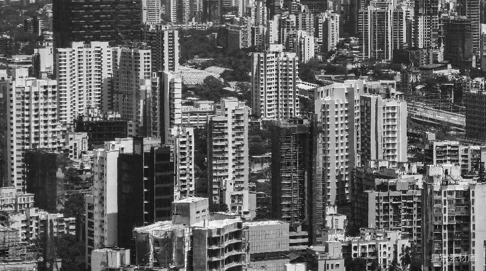 高清摄影 城市 建筑 黑白 摩天大楼 都市 黑白城市的轮廓