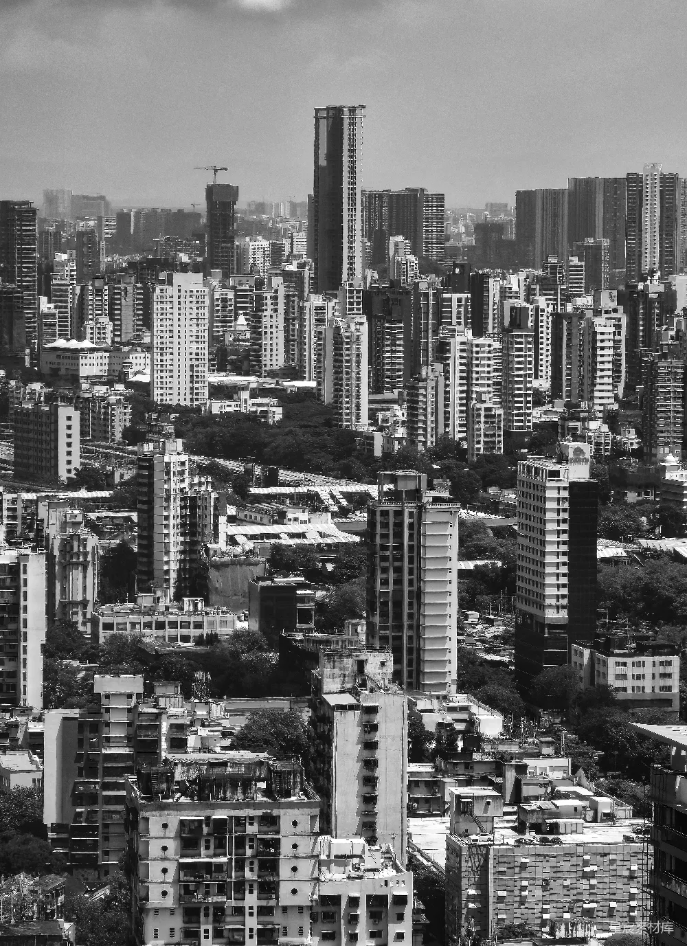 高清摄影 城市 建筑 黑白 都市 景观 黑白色调的城市天际线