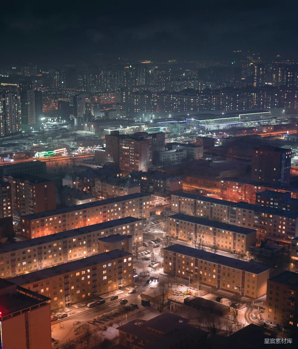 高清摄影 城市夜景 冬夜 建筑 灯光 城市景观 冬夜的城市灯火