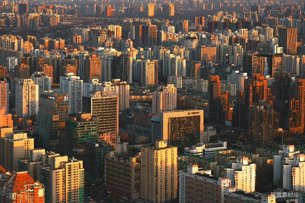 高清摄影 城市 建筑 夕阳 都市 风景 夕阳下的城市天际线