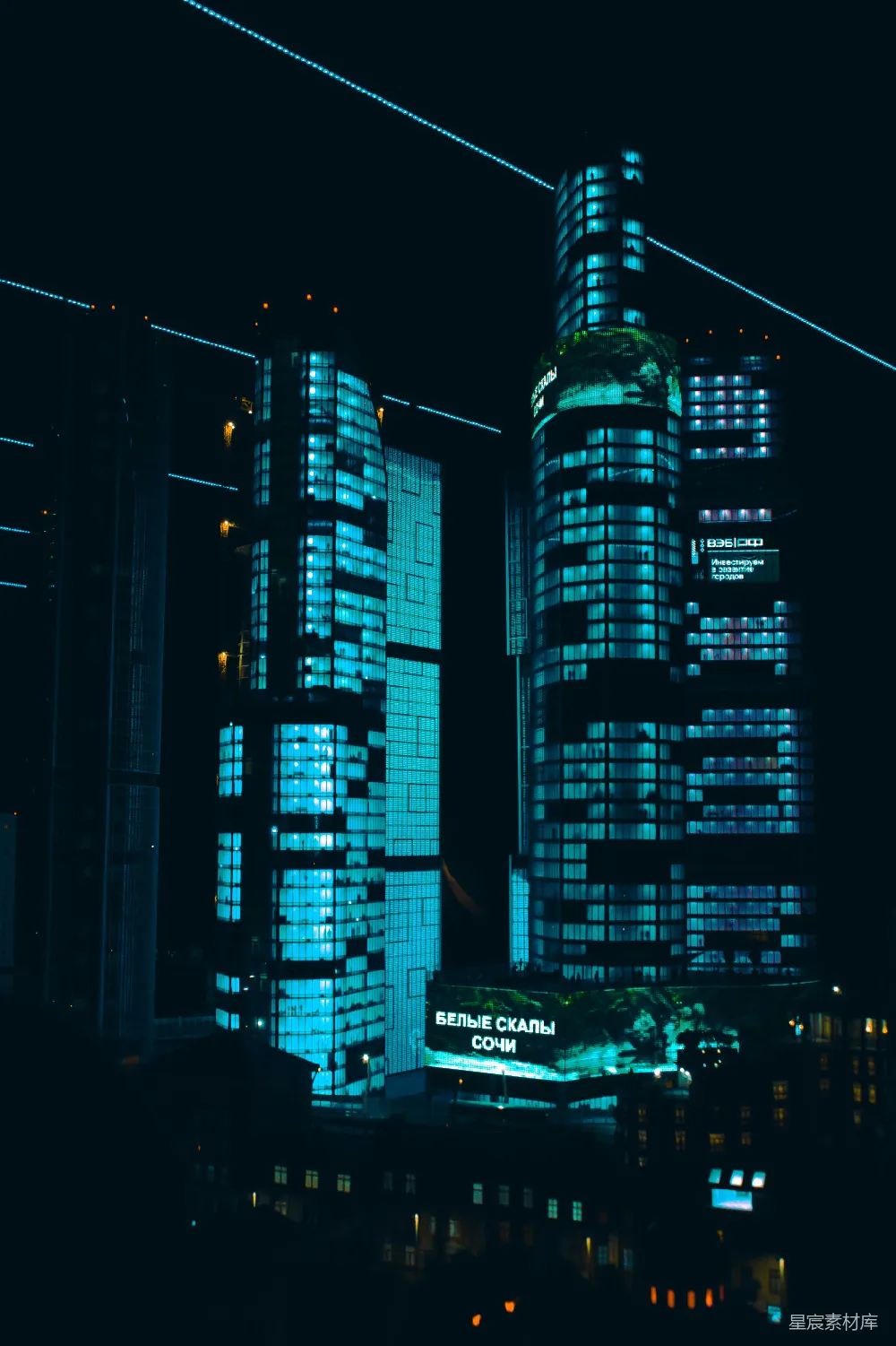 高清摄影 城市 夜景 建筑 照明 都市 夜幕下的城市天际线