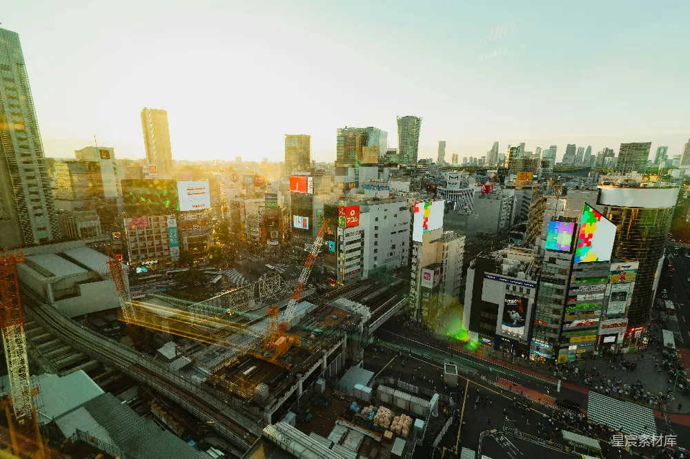 高清摄影 东京 涩谷 都市 日落 繁华 东京涩谷日落景观