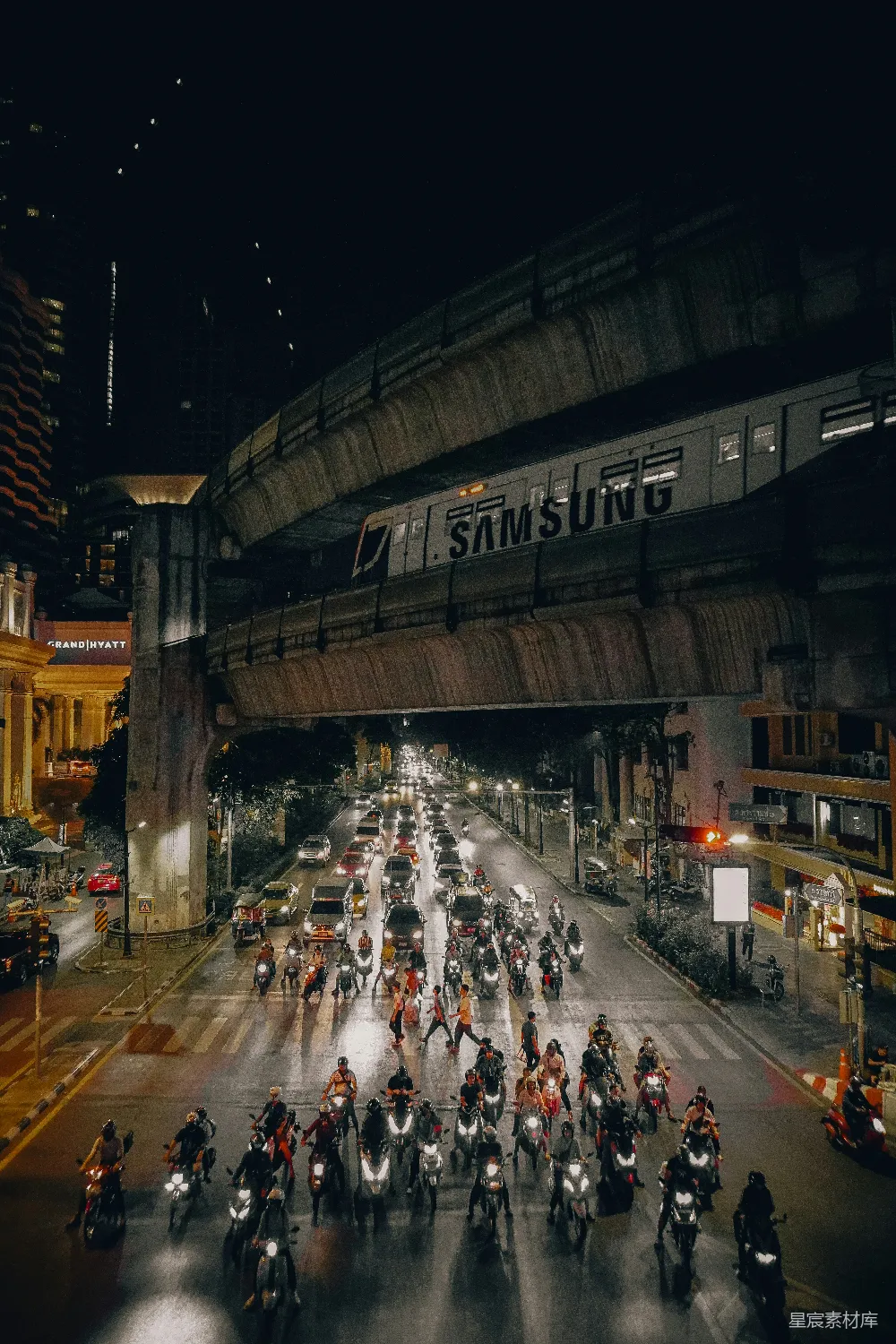 高清摄影 城市 夜景 交通 摩托车 都市 夜幕下的城市繁忙