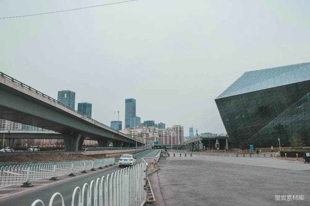 高清摄影 城市 清晨 现代建筑 桥梁 公路 现代都市的清晨