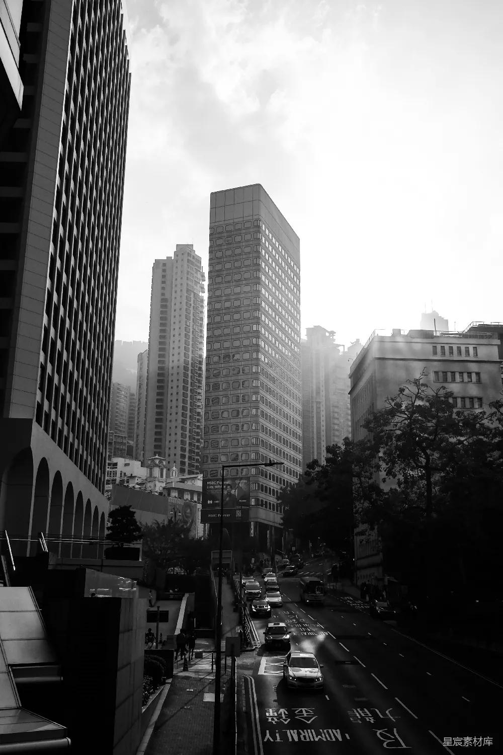 高清摄影 黑白摄影 城市 摩天大楼 街道 都市 香港都市风景