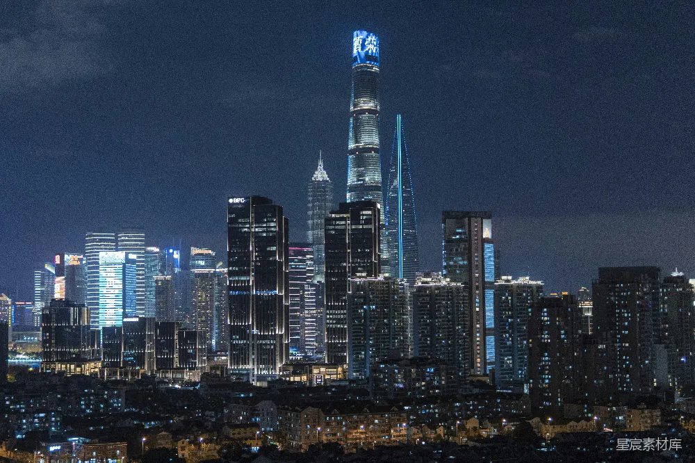 高清摄影 上海 夜景 金融中心 城市风光 摩天大楼 上海夜景：陆家嘴金融中心