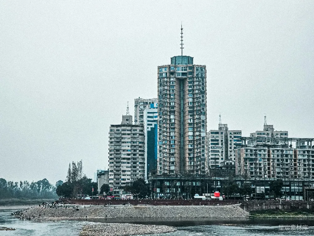 高清摄影 城市 建筑 河流 晨光 现代 城市的晨曦