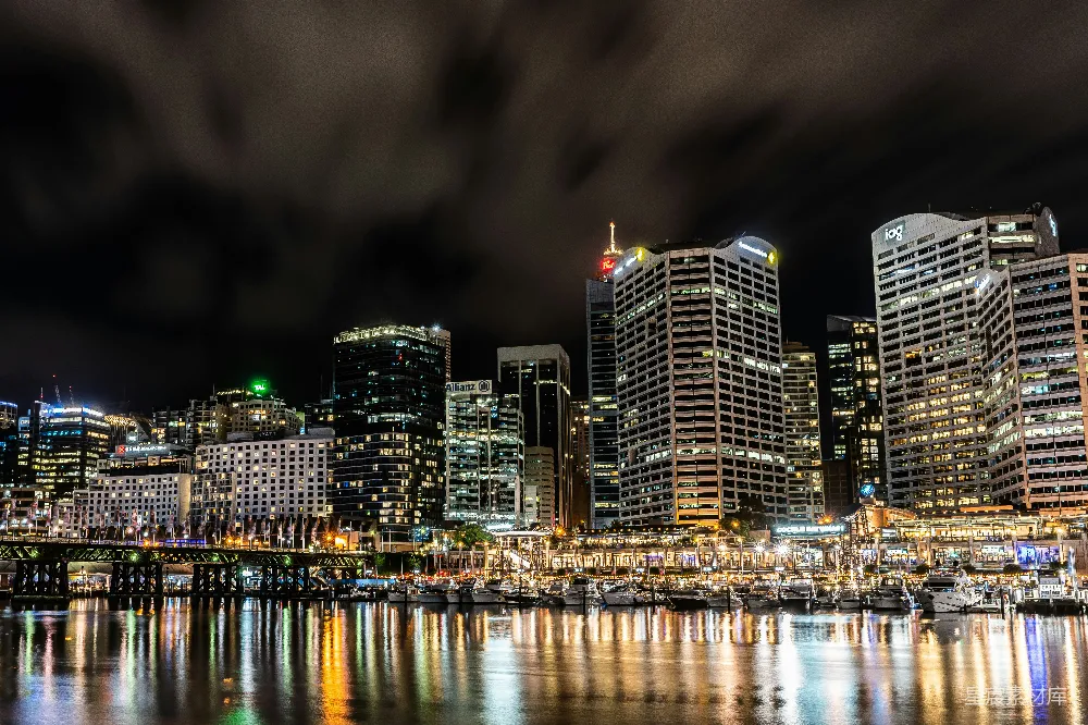 高清摄影 悉尼 夜景 城市 建筑 城市风光 悉尼天际线夜景