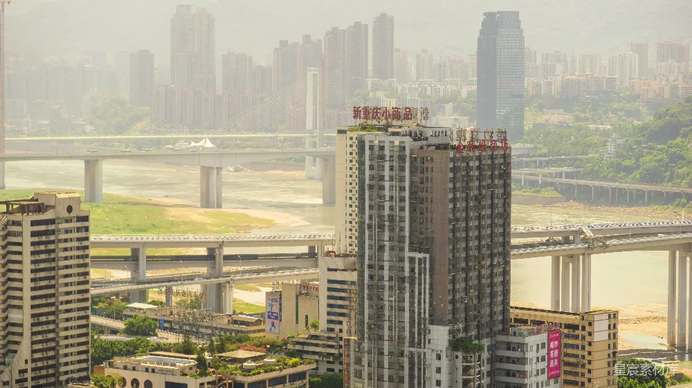 高清摄影 城市 桥梁 高楼 江景 现代 重庆城市景观俯瞰