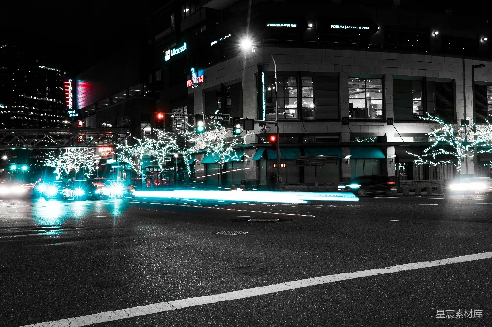 高清摄影 城市夜景 光轨 霓虹灯 城市风光 都市夜色 城市夜景中的光轨与霓虹