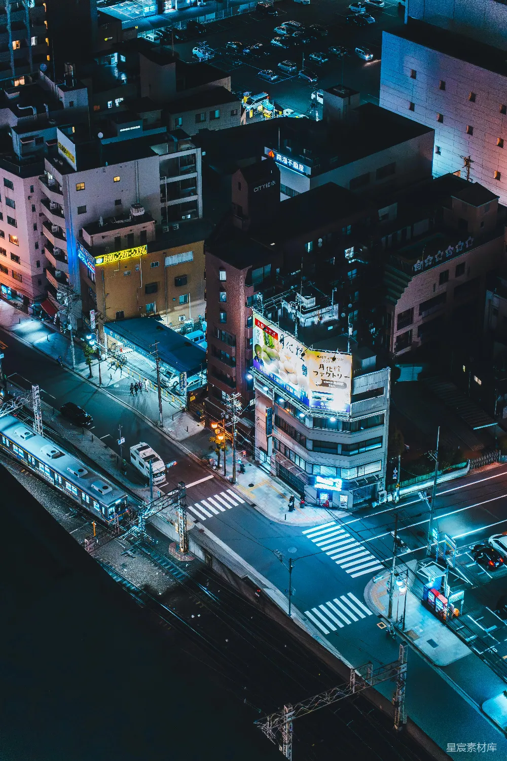 高清摄影 城市 夜景 交通 建筑 都市 夜色中的城市交界