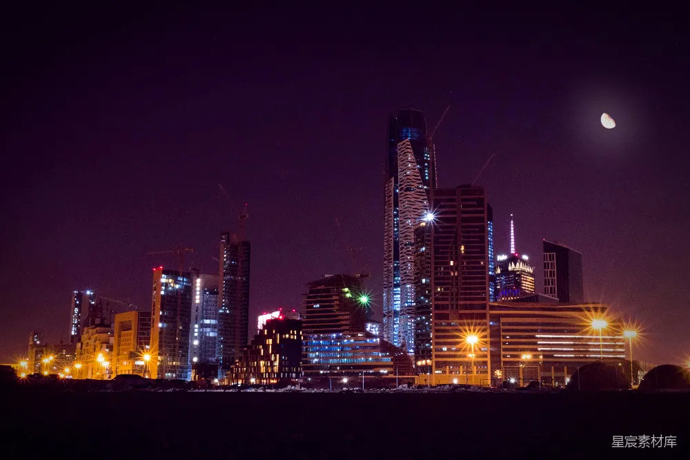 高清摄影 城市 夜景 现代化 建筑 都市 夜幕下的城市天际线