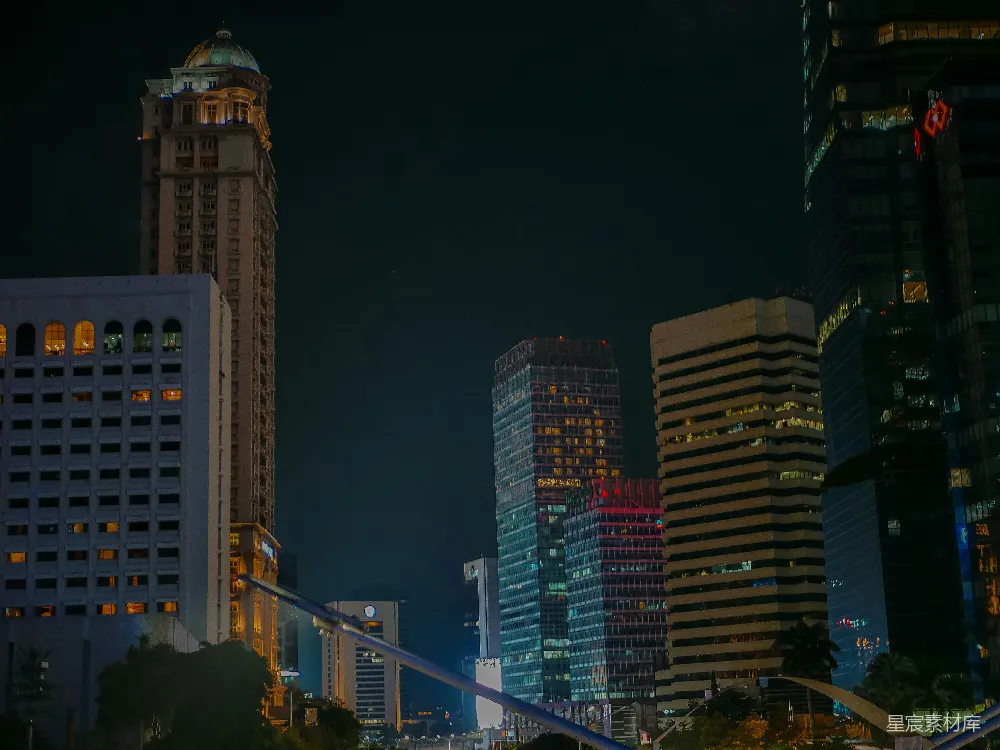 高清摄影 城市 夜景 高楼大厦 都市 现代 夜幕下的城市天际线