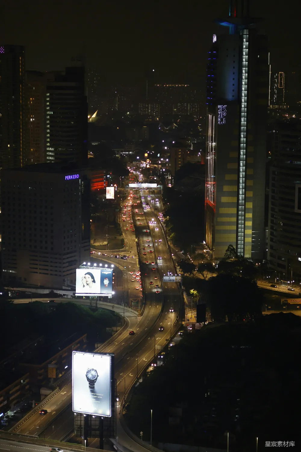 高清摄影 城市 夜景 繁忙 高楼 广告牌 夜幕下的城市高速