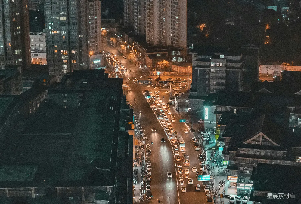 高清摄影 城市夜景 交通繁忙 高楼大厦 都市生活 夜间摄影 夜幕下的城市喧嚣