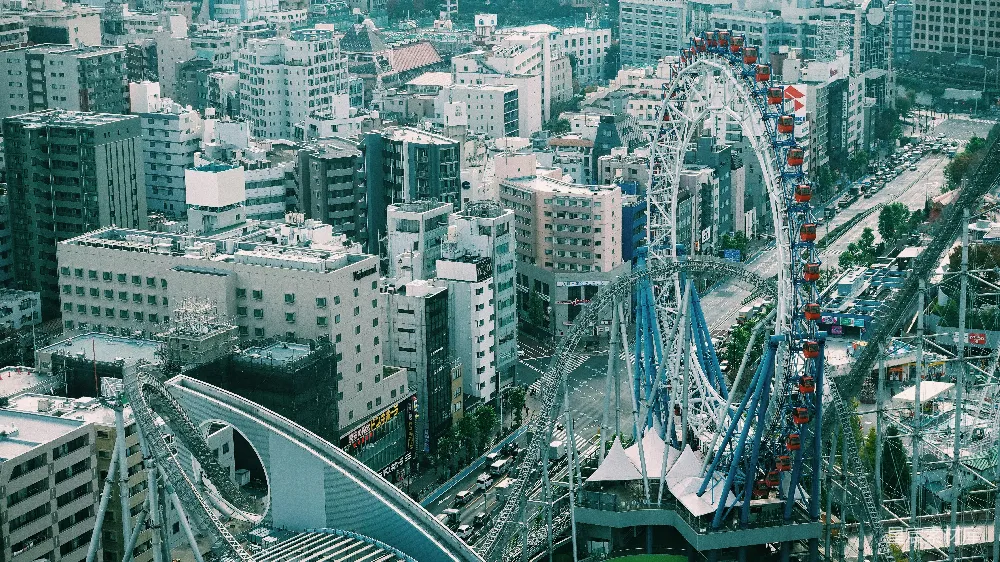 高清摄影 摩天轮 城市 建筑 旅游 现代 摩天轮与城市景观