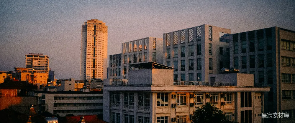 高清摄影 城市景观 黄昏 建筑 都市 日落 夕阳下的城市天际线