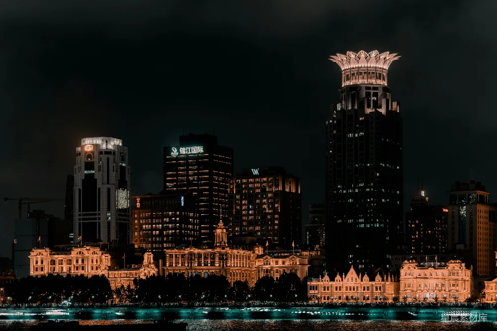 高清摄影 城市夜景 上海 建筑 灯火辉煌 都市风光 上海夜景：璀璨的城市天际线