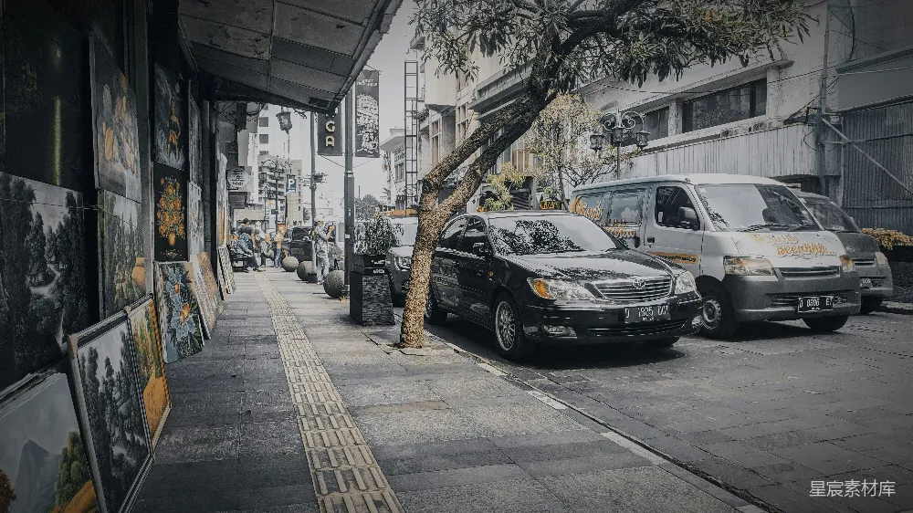高清摄影 城市街道 艺术画廊 静谧氛围 都市生活 艺术生活 艺术与静谧的街道