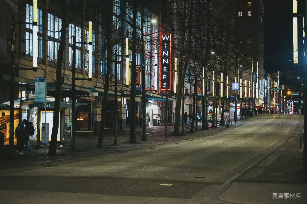高清摄影 夜晚 城市 商业街 灯光 街道 夜晚的商业街