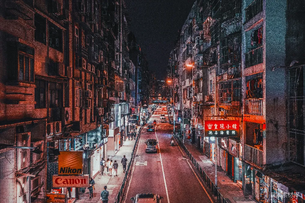 高清摄影 城市夜景 霓虹灯 街景 都市 夜晚 霓虹下的都市夜景