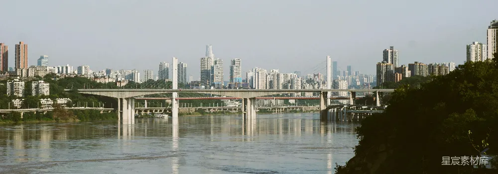 高清摄影 城市风光 桥梁 长江 城市天际线 现代建筑 重庆长江大桥与城市天际线