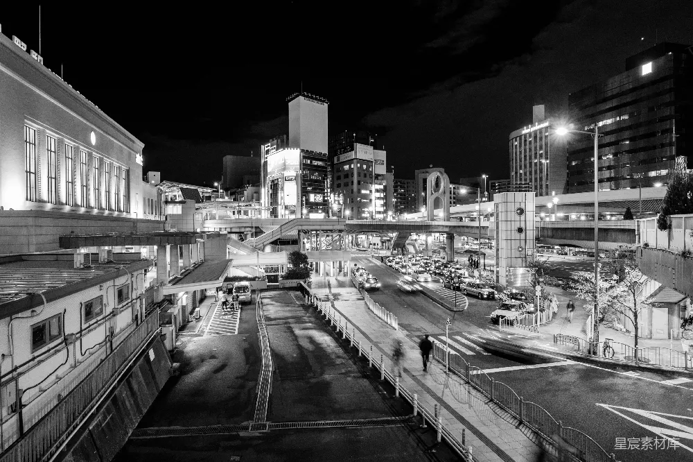 高清摄影 黑白摄影 城市夜景 交通 建筑 都市 夜幕下的城市繁华