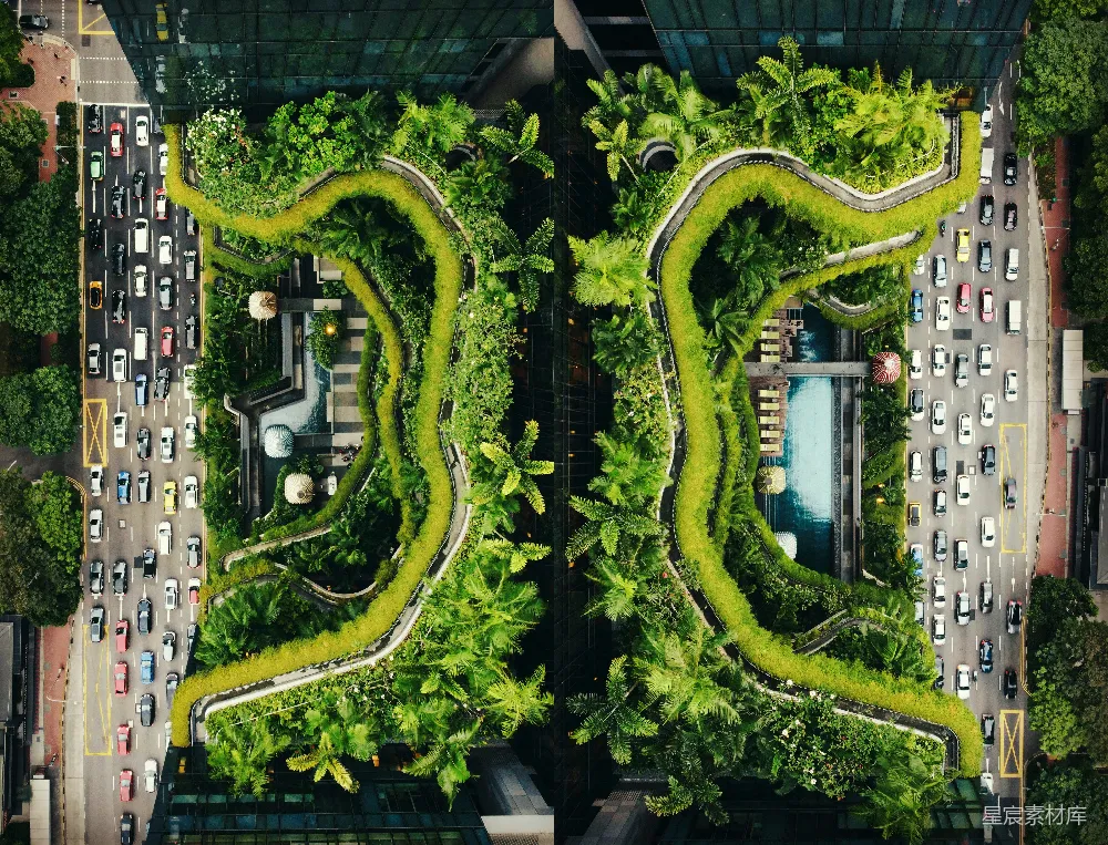 高清摄影 城市花园 空中花园 可持续设计 空中泳池 现代景观 城市中的绿色漩涡