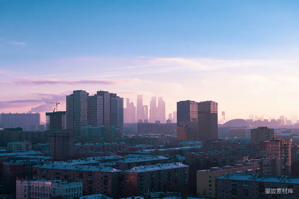 高清摄影 城市 天际线 晨曦 高楼 现代 晨曦下的城市天际线