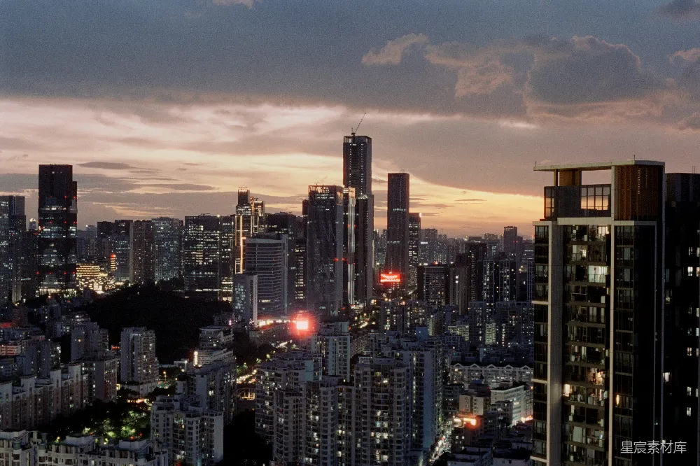 高清摄影 城市 天际线 日落 建筑 都市 日落时分的城市天际线