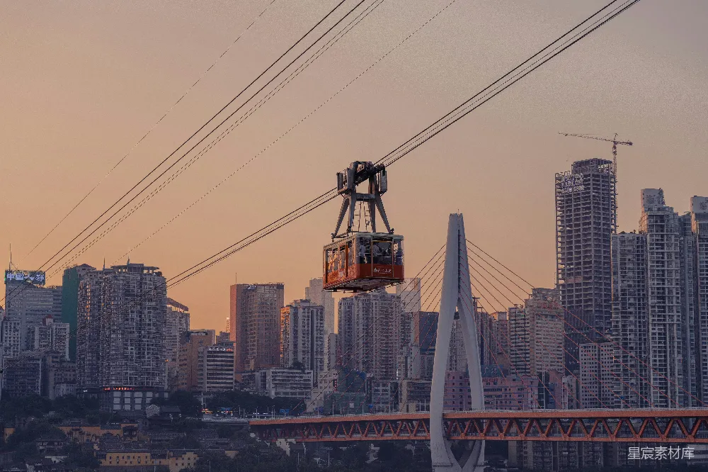高清摄影 重庆 索道 城市 夕阳 旅游 重庆长江索道夕阳景色
