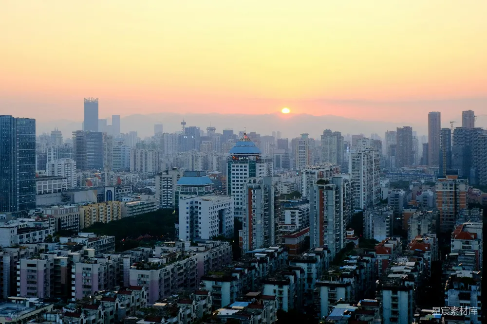 高清摄影 城市 日落 天际线 城市风光 都市 日落时的城市天际线