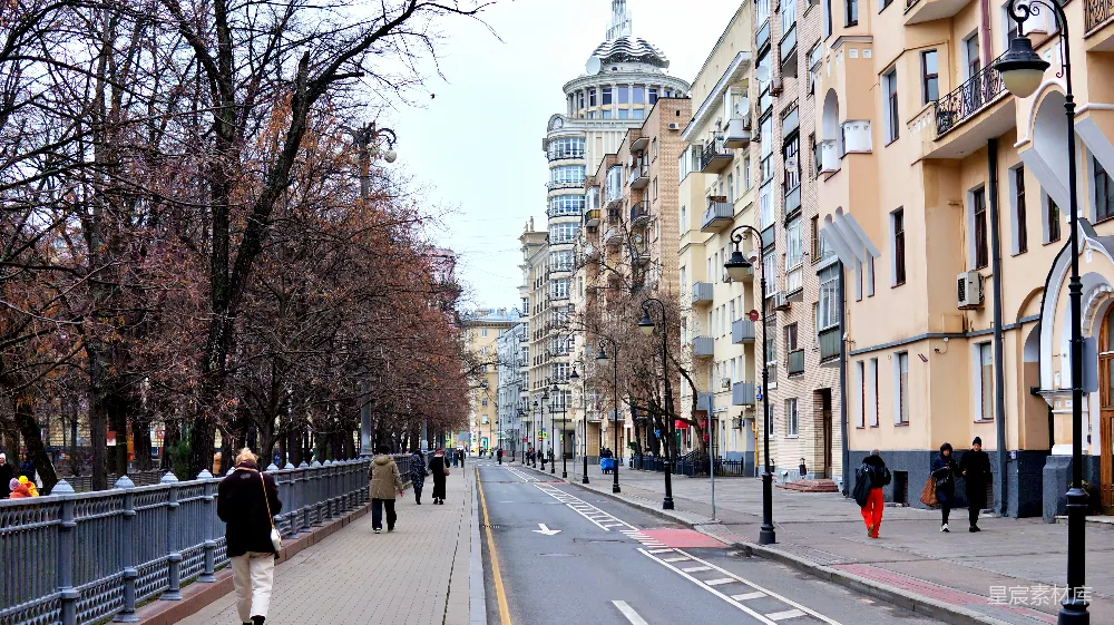 高清摄影 城市风光 街道 建筑 秋景 俄罗斯 莫斯科街头的秋日景象