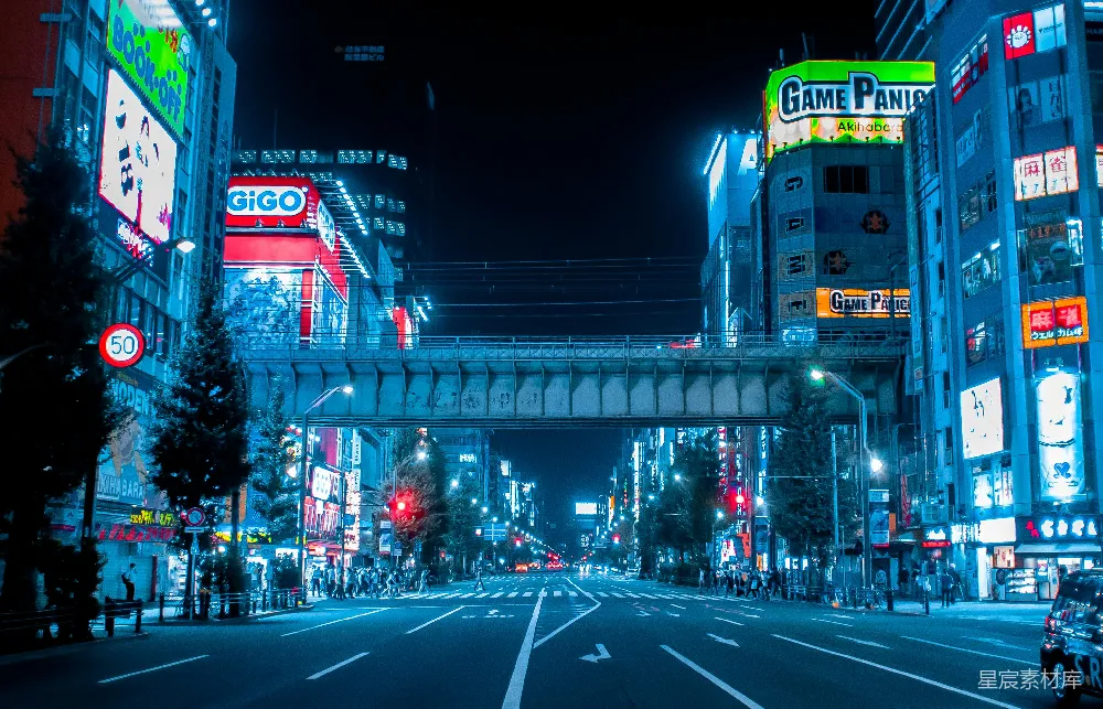 高清摄影 东京 夜景 霓虹灯 城市 繁华 夜晚霓虹下的东京街头