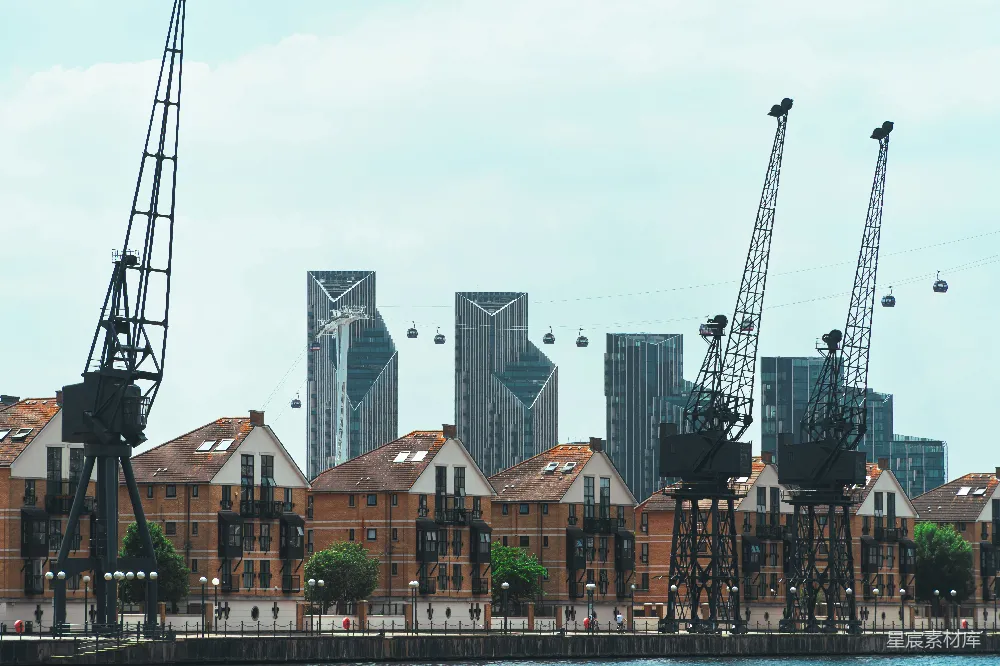 高清摄影 城市 工业 现代建筑 缆车 住宅 工业与现代并存的城市景观