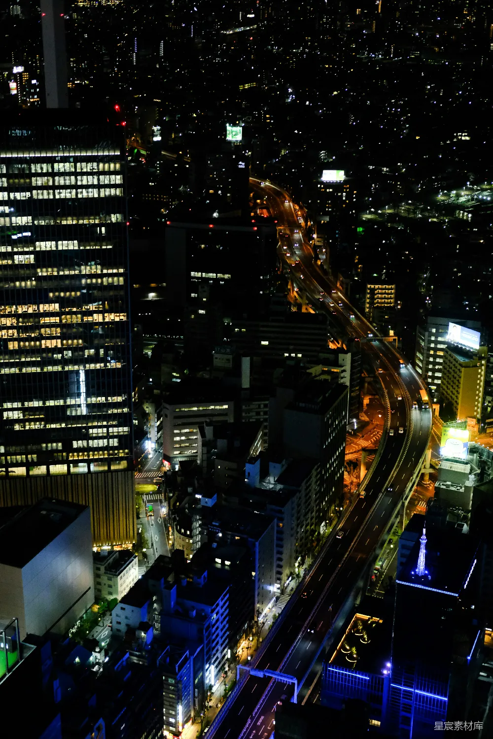 高清摄影 东京 夜景 城市 建筑 交通 夜幕下的东京全景
